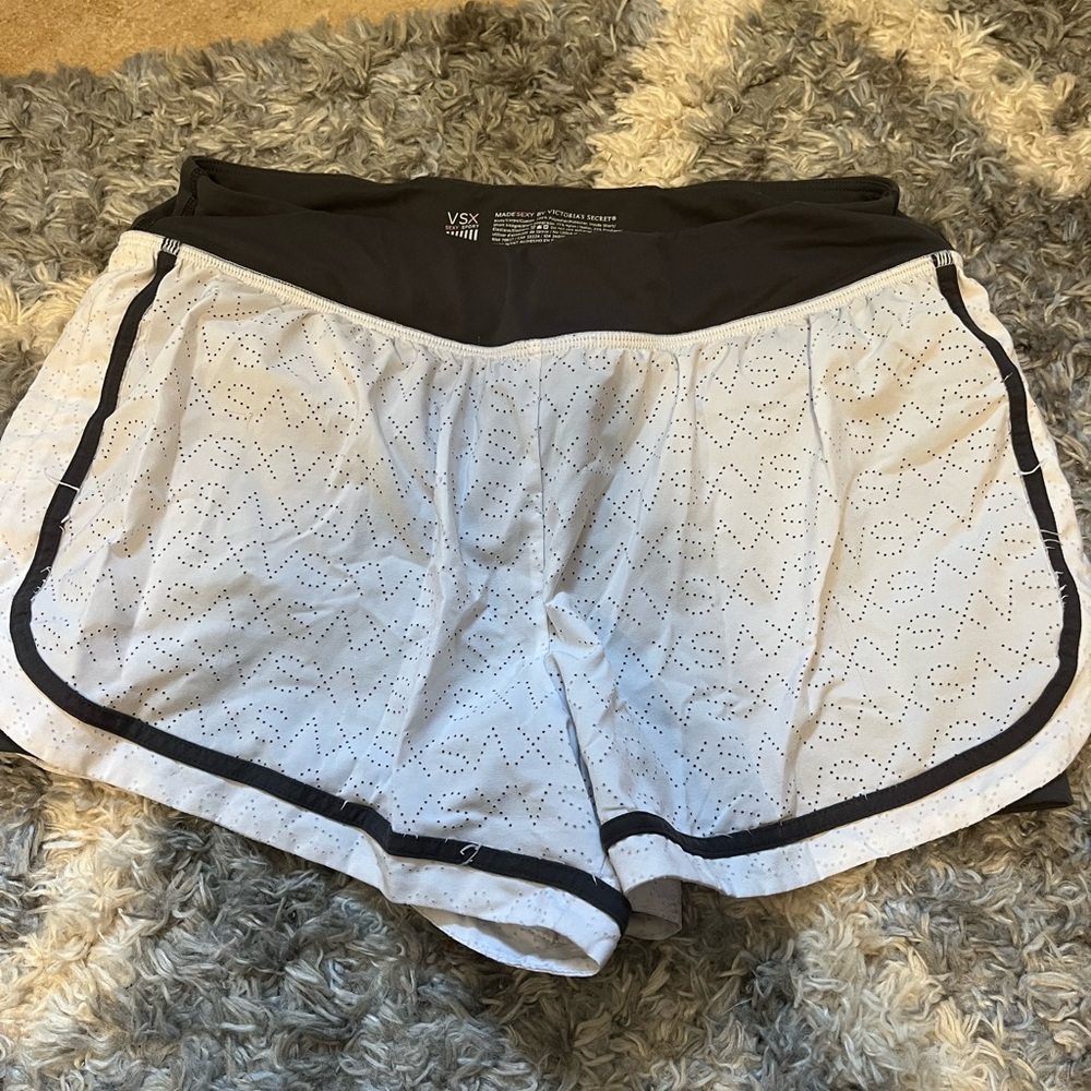 Victoria's Secret White and Black Athletic Shorts